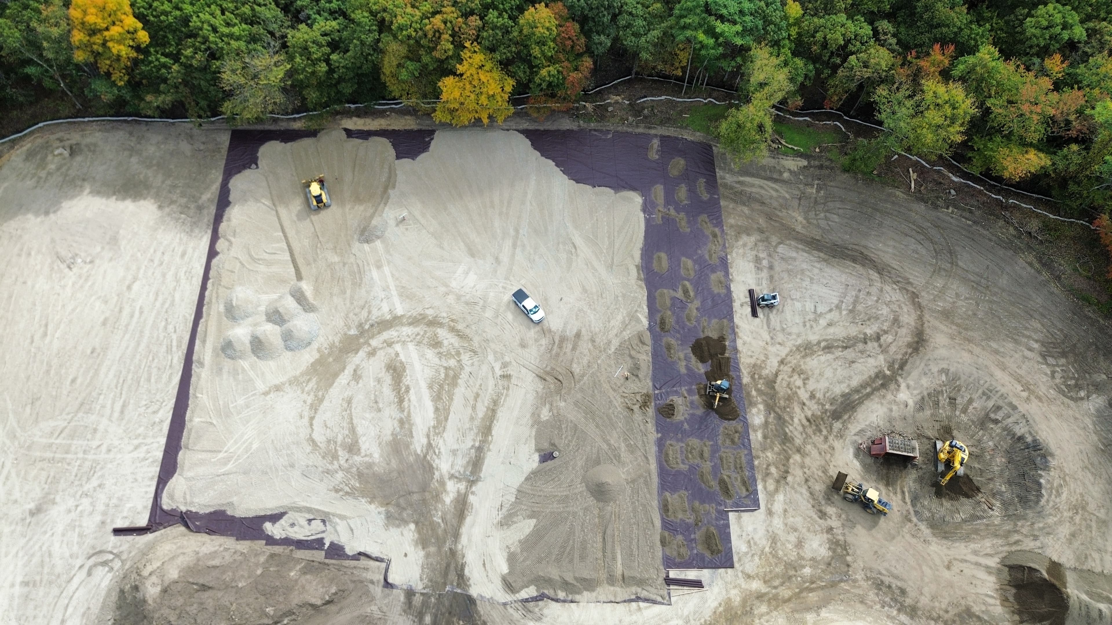 MIRAFI RS380i geotextile was placed beneath the athletic fields to provide tensile reinforcement and soil separation.