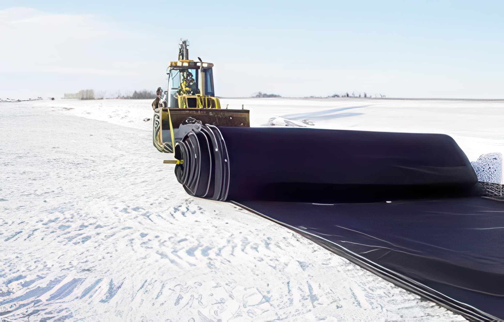 Winter construction and high-tenacity basal reinforcement embankment over soft ground