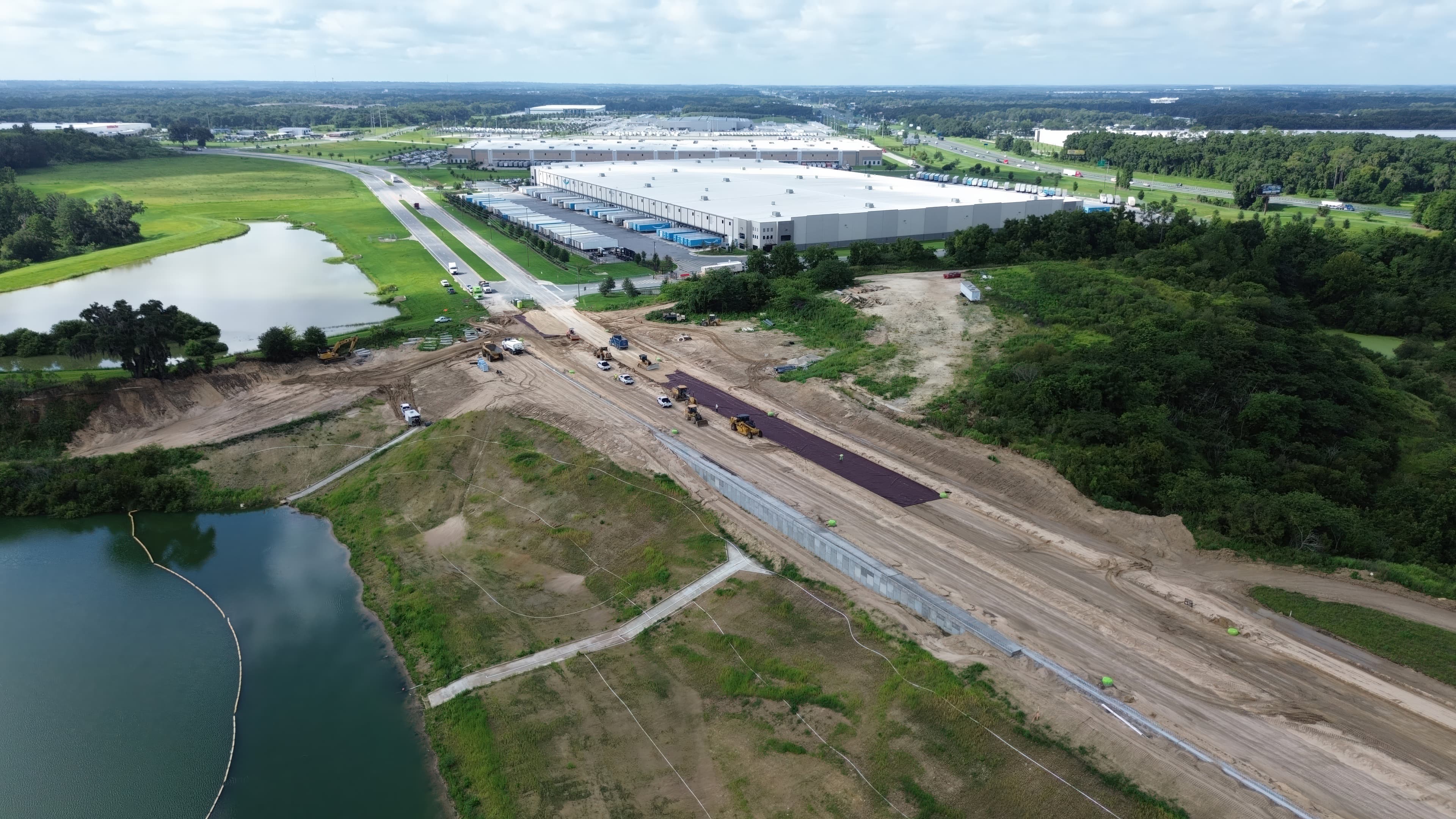 25,000 y2 of MIRAFI RSi geotextiles were installed for strength and separation.