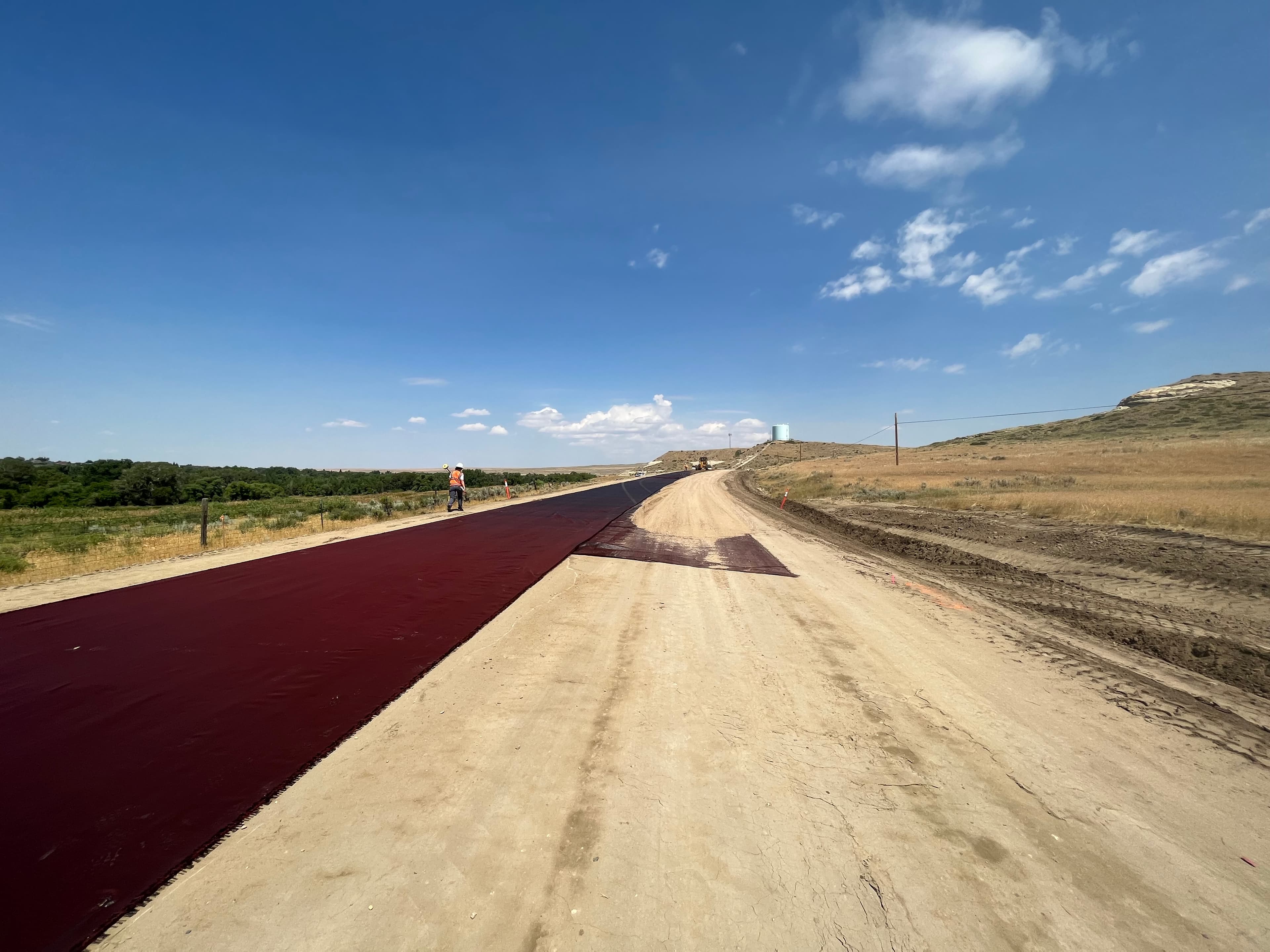 Road stabilization in Converse County with MIRAFI