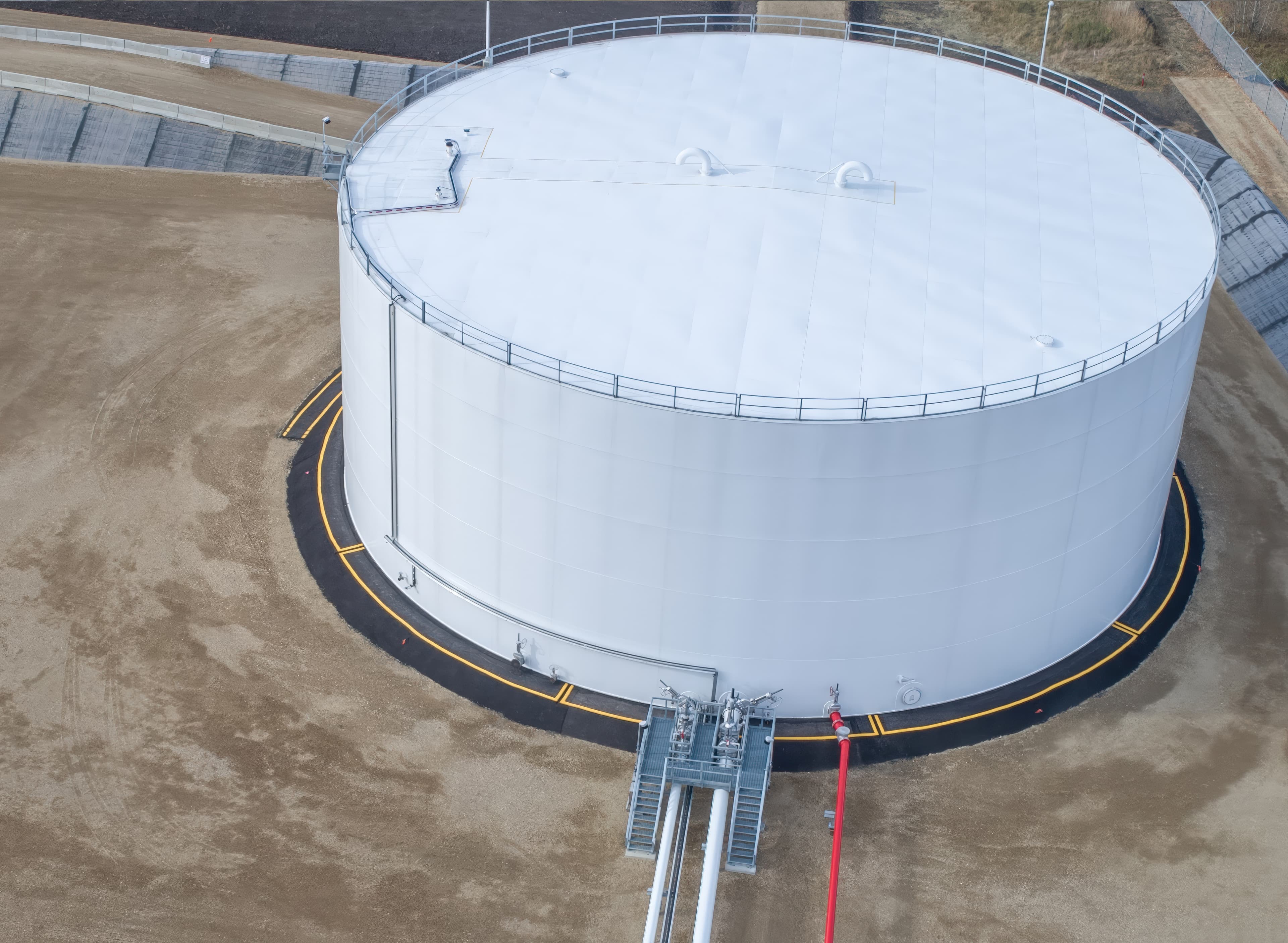 Reinforced soil foundation stabilizes diesel tank on weak clay